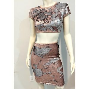 sequin set rose gold and silver size S
